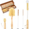Bottle and Straw Brush Cleaning Set - Eco-Friendly Bamboo Bottle Brush, All in One Cleaning Set