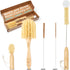 Bottle and Straw Brush Cleaning Set - Eco-Friendly Bamboo Bottle Brush, All in One Cleaning Set