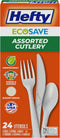 Hefty ECOSAVE Compostable Assorted Cutlery Set, Utensils for BBQs, Tailgates, Camping, Parties,