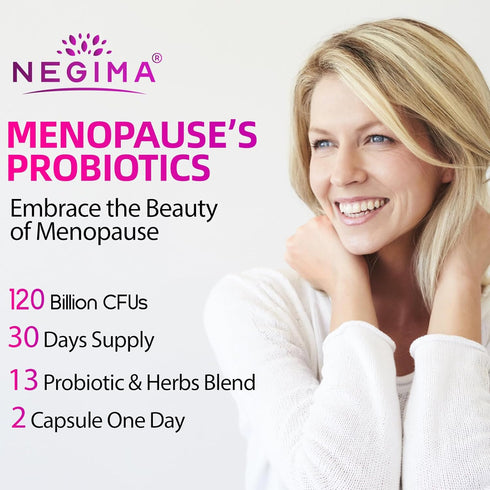 120 Billion CFU Probiotic for Women - Menopause Relief, 13-in-1 Probiotics & Herbs, Immune & Sleep Support - 60 Caps