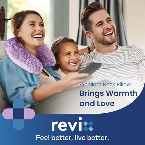 REVIX Neck Heating Pad Microwavable, Moist Heat Therapy Neck Warmer for Pain Relief, Weighted Neck Wrap (Purple)