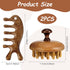 Xelsluthe Wooden Scalp Massager, Wood Scalp Massager Comb, Scalps Gua Sha, Portable Manual Head Scrubber, Scalps Care