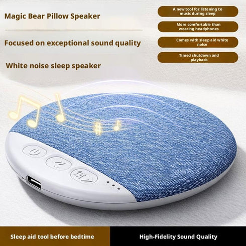 PLGEBR Bluetooth Pillow Speaker for Sleeping, Under Pillow Speaker Bluetooth with White Noise, Wireless Sleep Aid
