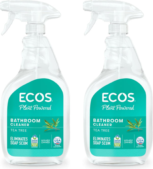 ECOS Bathroom Cleaner - All Purpose Spray for Shower, Tile & Bathtub, Natural Bathroom Cleaning Supplies (2-Pack)
