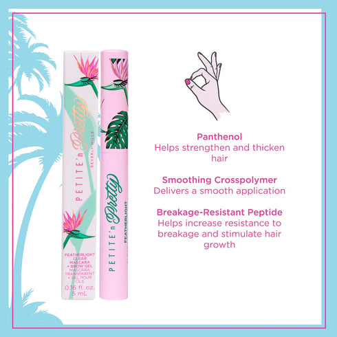 Petite 'n Pretty Featherlight Clear Mascara and Brow Gel, Makeup for Kids, Tweens, Teens, Non-Toxic, Made in USA