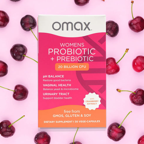 Omax Health Prebiotics and Probiotics Complex for Women, Vegan, Organic, Gluten Free for Vaginal Health