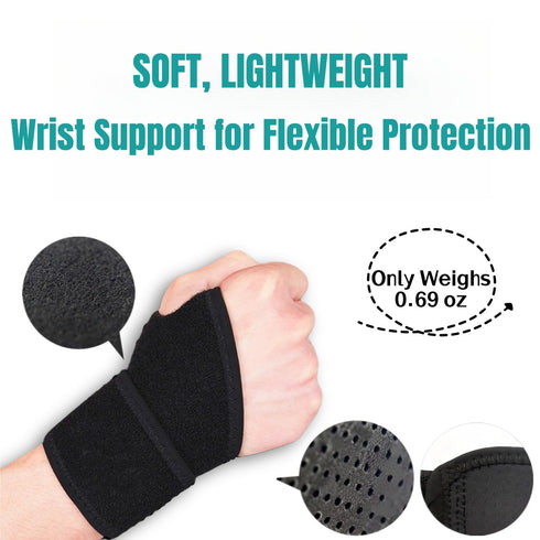 2 Pack Wrist Braces for Carpal Tunnel, Arthritis, and Tendinitis Pain Relief, Compression Support for Both Hands
