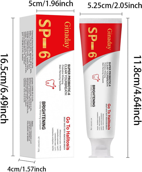 2 Pcs SP-6 Ultra Whitening Toothpaste, Deep Cleaning Care for Fresh Breath, Brightening Probiotic Toothpaste
