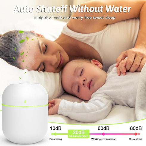YDHZ 220ml 7 Small Essential Oil Diffuser, Aromatherapy Diffusers for Home Fragrance Aroma Diffuser with LED Color