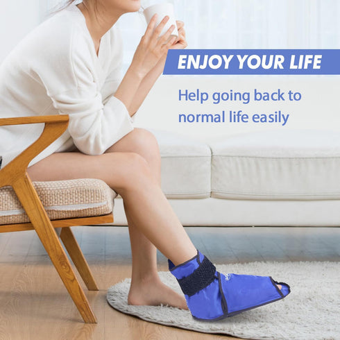 Hilph Large Foot Ice Pack Wrap - Reusable Full Coverage Ankle Heels Ice Cold Pack for Feet Injuries, Foot Pain Relief,