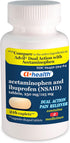 Dual Action Acetaminophen 250 mg and Ibuprofen 125mg Pain Reliever Caplets, 216 Count