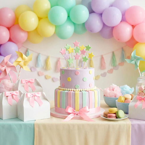 Jaloro 60 6.4 3.6 3.2 Inches(Pink) Pcs Bow Treat Boxes White Treat Gift Boxes with Satin Ribbon, Coquette Bow Themed