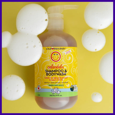 California Baby Calendula Shampoo and Body Wash, Allergy Tested, 100% Plant-Based, 251 mL / 8.5 fl oz