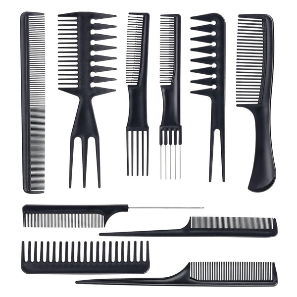 Oneleaf 10PCS Professional Styling Hair Comb Set, Variety Pack for All Hair Types & Styles