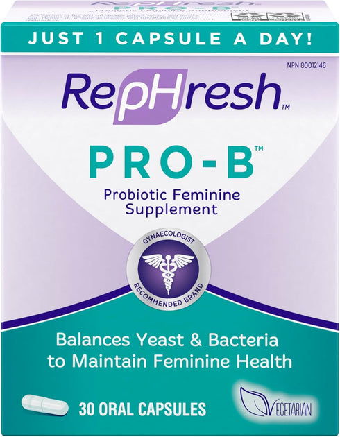 Pro-B Probiotic Supplement for Women, 30 Oral Capsules by Rephresh