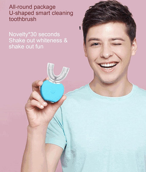 VIDECOR U Shaped Electric Toothbrush, Silicone Brush Head Toothbrush for Teeth Whitening Cleaning, Oral Care Toothbrush