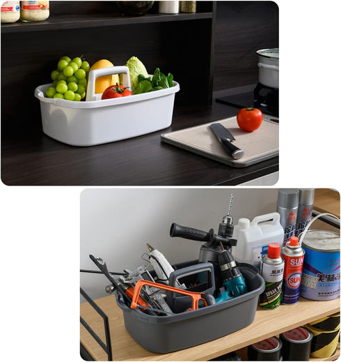 Cleaning Supplies Caddy, Portable Shower Basket Organizer with Handle, Plastic Bucket for Bathroom and Kitchen