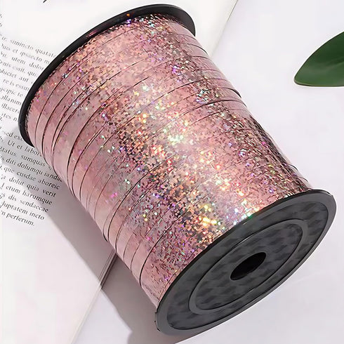 500 Yards Rose Gold Shiny Metallic Curling Ribbon, Balloon String Roll for Gift Wrapping