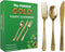100 Pieces Gold Plastic Silverware Set, Heavy Duty Disposable Combo - 40 Forks, 30 Knives, 30 Spoons for Parties