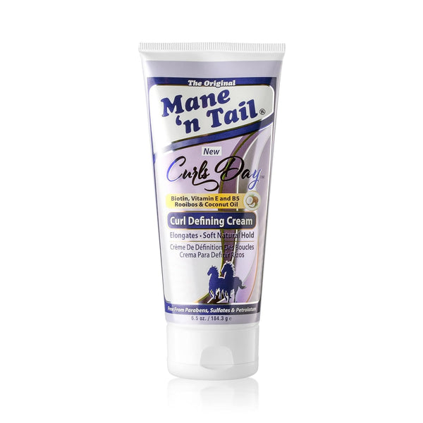 Mane 'n Tail Curls Day Curl Defining Cream with Biotin, Vitamin E, and B5 for Soft Natural Hold, Sulfate Free