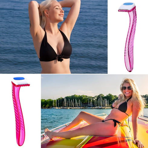 Honoson 12 Pieces T Type Bikini Razors - Disposable Women’s Travel Shaver for Body Hair Removal
