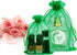100Pcs 3x4 Inch Green Organza Bags with Drawstring, Small Mesh Jewelry Gift Pouches, Baby Shower Party Favor Bags