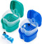 2 Pack Color Retainer Cleaner Case, Denture Cups for Soaking Dentures, Travel Container with Lid
