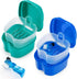 2 Pack Color Retainer Cleaner Case, Denture Cups for Soaking Dentures, Travel Container with Lid