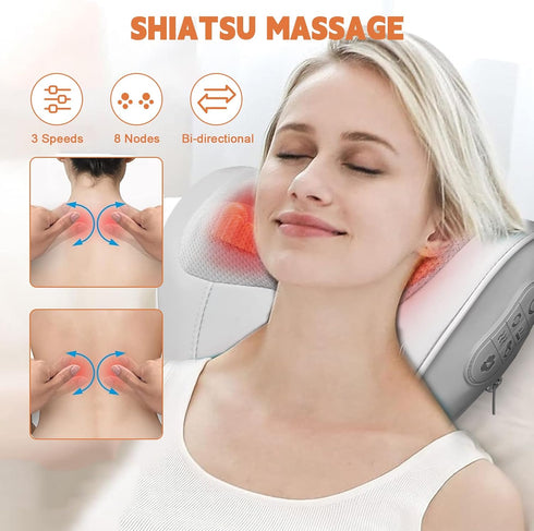OSAWIY 20 Neck Massager Pillow with Heat for Pain Relief Deep Tissue, Neck Stretcher Traction Devices Cervical Hump