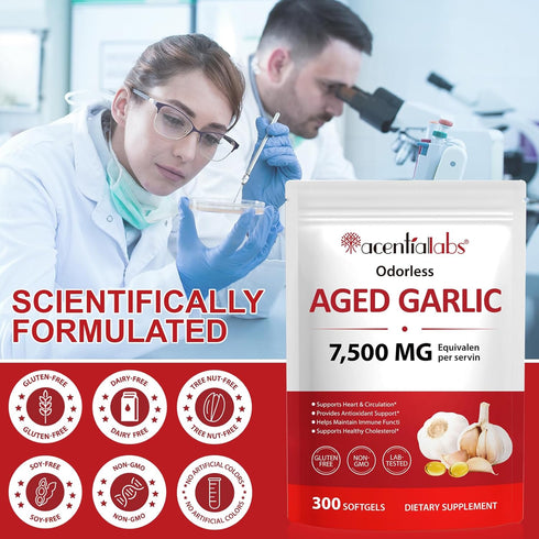 Maaoun 300 Bulb Aged Garlic Extract Capsules Softgels | Odorless Aged Garlic Formula from Allium Sativum | Non-GMO