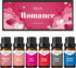 ESSLUX Romance Scented Essential Oils Gift Set for Diffuser, Premium Soap Candle Making Scents, 6x10ml.