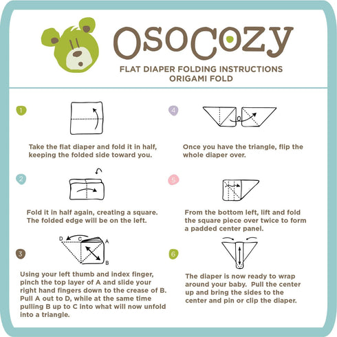 OsoCozy (1 Dozen) 27.5 30.5 Inches, 100% Bleached Birdseye Flat Cloth Diapers - x One-Layer Flat Cloth Baby Nappies