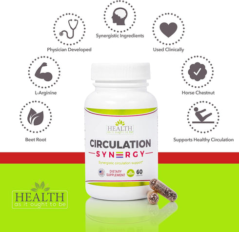 Health As It Ought To Be Circulation Syn3rgy Supplement, Physician Formulated Capsules with Beet Root, 60 Capsules