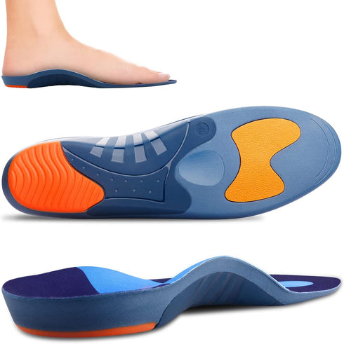 RooRuns Heavy Duty Arch Support Plantar Fasciitis Insoles for Men and Women,