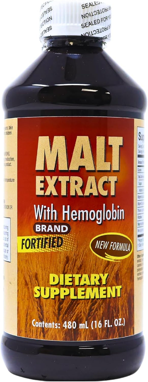 Malt and Hemoglobin Extract, Nutritional Supplement for Energy & Vitality, 16 Fl Oz