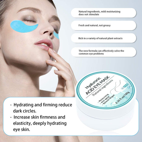 Under Eye Patches, Hyaluronic Acid Eye Mask Moisturizing, 60PCS Gel Pads with Collagen Treatment for Reducing Dark