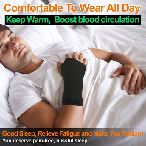MGANG Wrist Support Sleeves, 1 Pair Compression Gloves for Unisex, 20-30 mmHg Wrist Brace Support