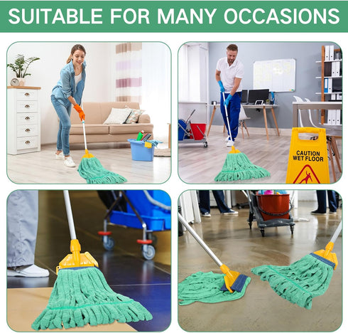 2 Pcs Commercial Mop Head Replacement, 18 Oz Tube Microfiber Mop Heads for Floor Cleaning