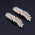 WHAVEL 2PCS Hair Barrettes for Women, Vintage Rhinestone Crystal Leaf French Clips, Bridal Hair Accessories (Gold)
