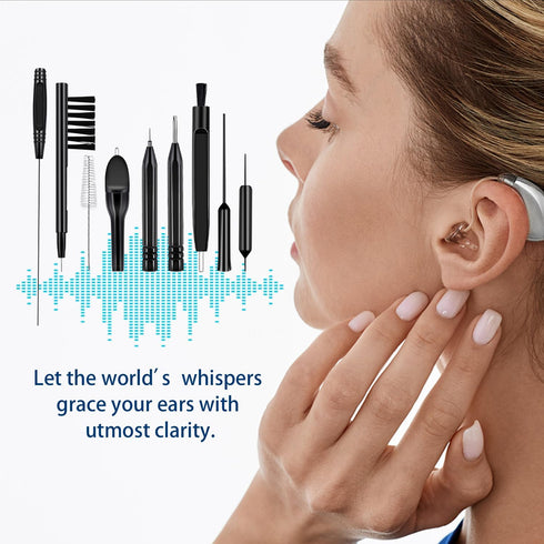 11 pcs Hearing Aid Cleaning Kit with Case, Cleaning Tools for Headset, Earbuds, Earphones, and Brushes