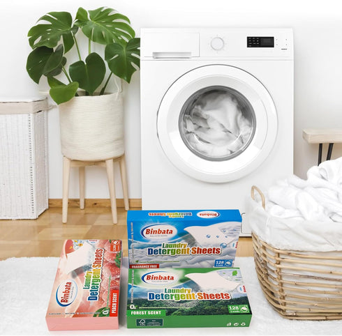 Laundry Detergent Sheets, Up To 128 Loads, Hypoallergenic Eco-Friendly Forest Scent, Biodegradable