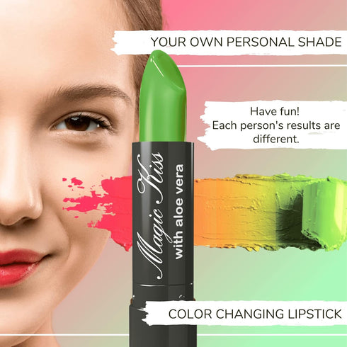 Magic Kiss Color Changing Matte Lipstick Set, 6 Piece Infused with Aloe Vera, Made in USA (Colors of Aloha 3)