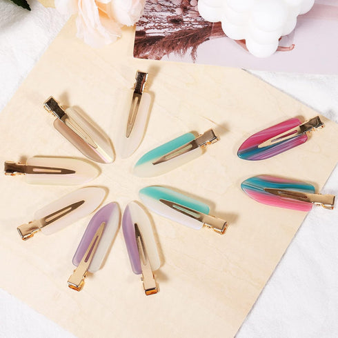 KesaPlan 10PCS No Bend Hair Clips - Acrylic Resin Creaseless Hair Barrette for Women and Girls