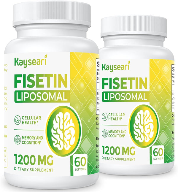 Fisetin 1200mg Liposomal Fisetin Supplements, 98% Pure Fisetin Polyphenols for Immunity & Cognitive Support, 120