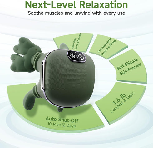 Luxulist Neck Massager for Pain Relief with Heat Deep Tissue Shiatsu Neck and Shoulder Massager Bionic Hand Design