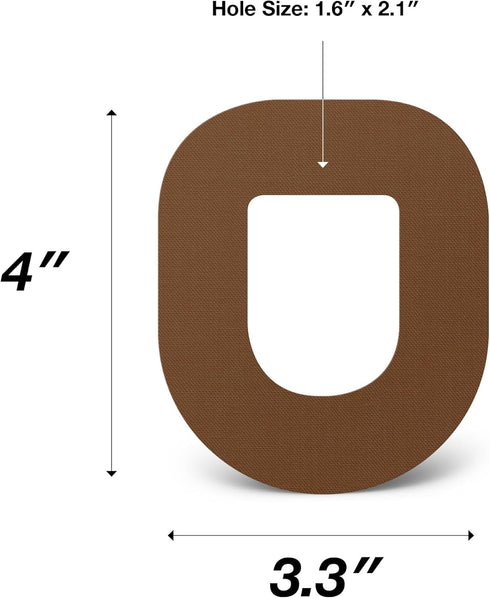 SIMPATCH Adhesive Patch for OmniPod - Pack of 25 - Available in Multiple Colors (Brown)