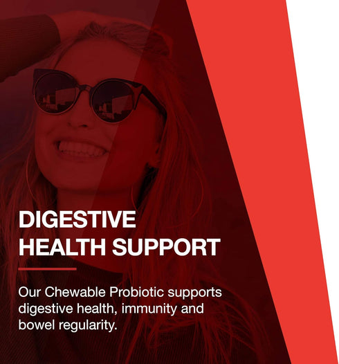 Protocol Chewable Probiotic - 90 Chewables with Lactobacillus Rhamnosus - 2 Billion CFU for Digestive Health & Immune