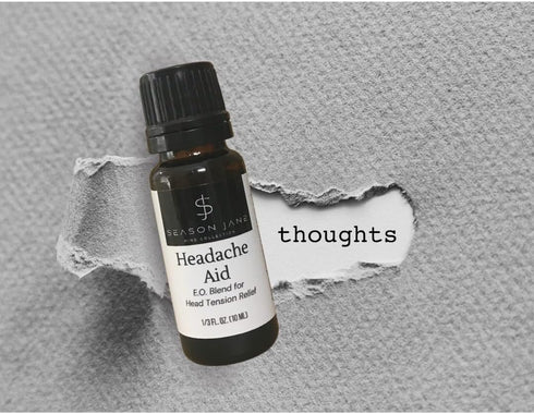 Season Jane 1/3 oz (10ml) HeadAid Essential Oil Blend for Head Tension Relief, Fresh Minty Scent, fl