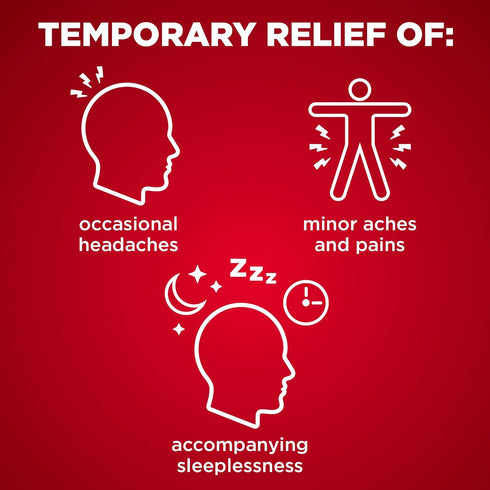 Amazon Basic Care Acetaminophen PM Caplets, Pain Reliever Plus Nighttime Sleep Aid, 100 Count