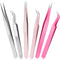 Mudder 6 Pcs Lash Tweezers, High Precision Eyelash Tweezers for Lash Extension, Colorful